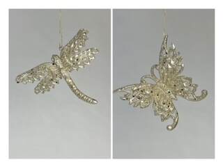 Item 818044 Gold Glitter Dragonfly/Butterfly Ornament