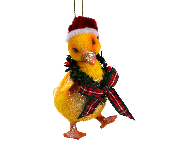 Item 820056 Duckling With Santa Hat Ornament