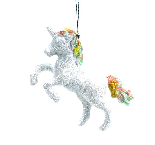 Item 820062 White Unicorn Ornament