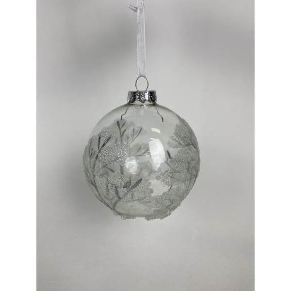 Item 820104 Glass Ball With Tree Pattern Ornament