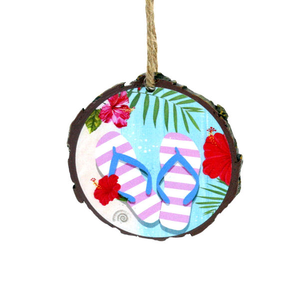 Item 825026 Double Sided Live Life In Flip Flops Ornament