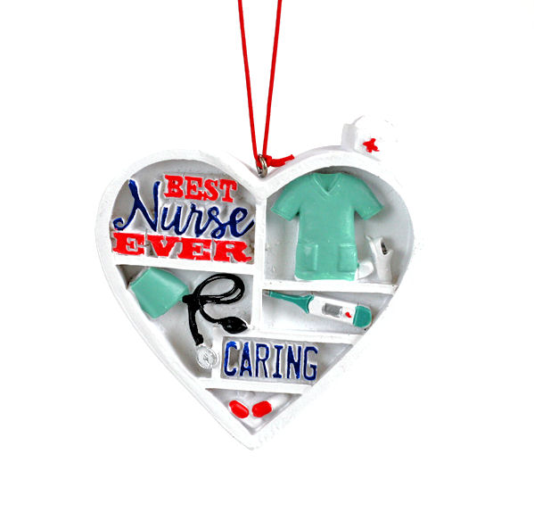 Item 825037 Nurse Heart Shadow Box Ornament
