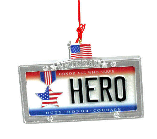 Item 825043 Veteran Hero License Plate Ornament
