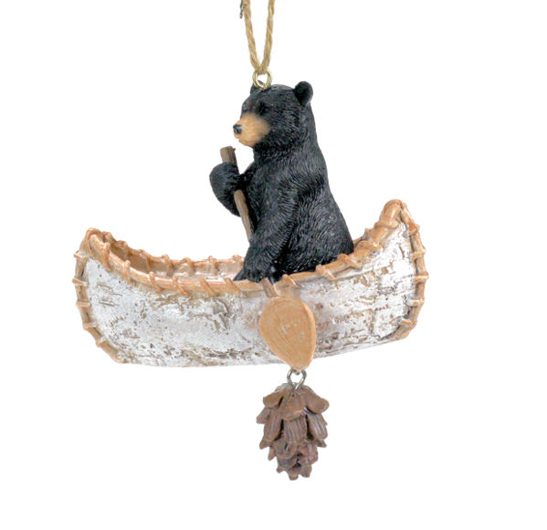 Item 833006 Bear Rowing Canoe Ornament