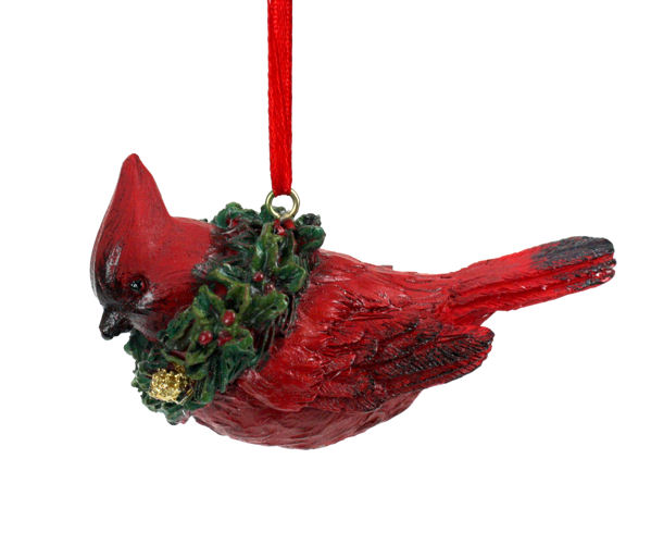 Cardinal With Wreath Ornament - Item 833007 | The Christmas Mouse