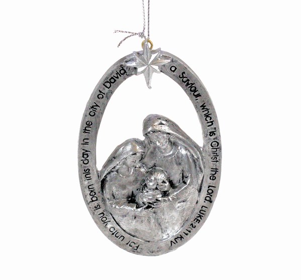 Item 833018 Silver Nativity Ornament
