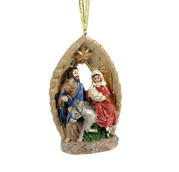 Item 833019 Gold Nativity Ornament