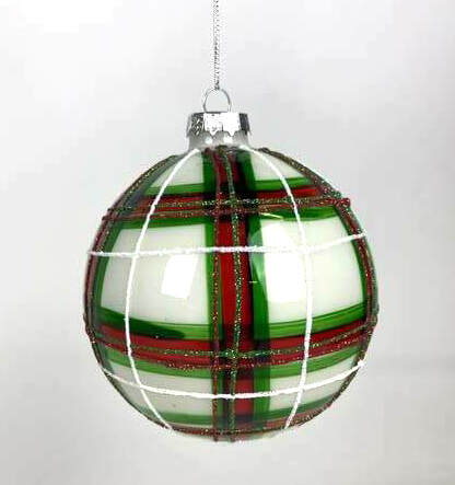 Item 836013 Striped Glass Ball Ornament