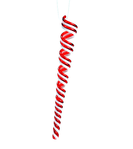 Item 838001 Red & White Swirl Icicle Ornament