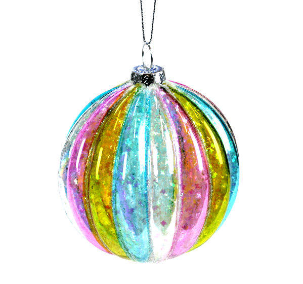 Item 844051 Multicolor Striped Ball Ornament
