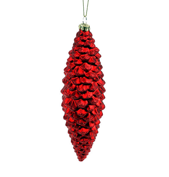 Item 844066 Long Red Pine Cone Ornament