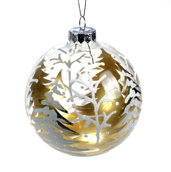 Item 844071 Snowy Christmas Tree Ball Ornament