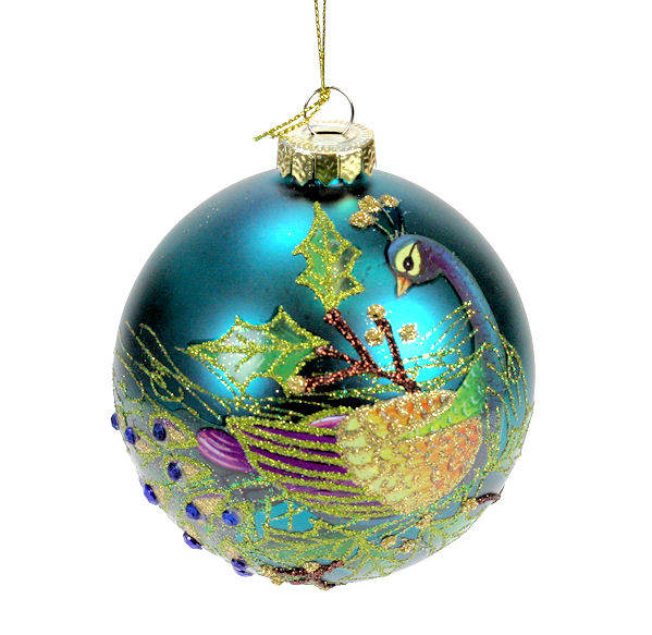 Item 844075 Peacock Ball Ornament
