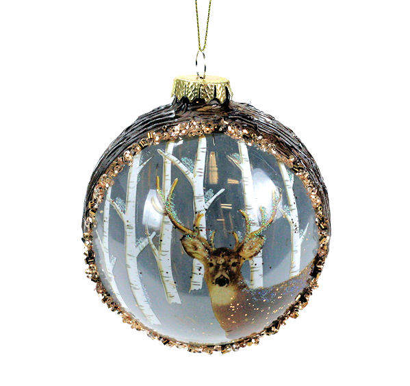 Item 844076 Deer With Trees Ball Ornament