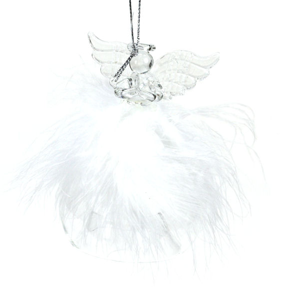 Item 844092 Clear Feathery Angel Ornament