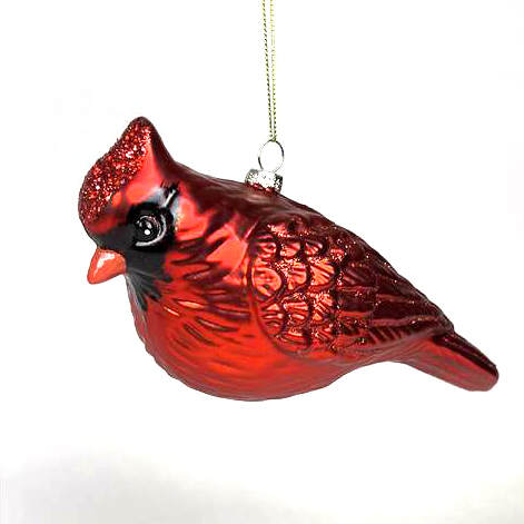 Item 844124 Glass Red Bird Ornament