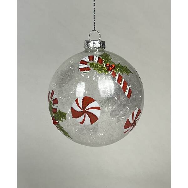 Item 844130 Candycane Glass Ball Ornament