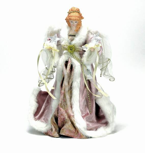 Item 848018 Mauve Angel Tree Topper With 10 Lights