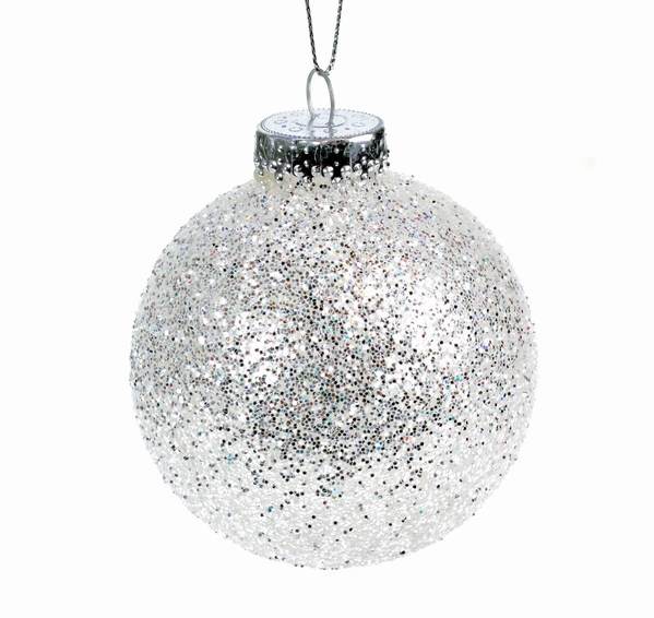 Item 850007 Silver Glittered Ball Ornament