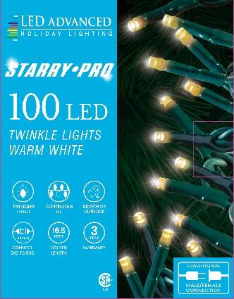 Item 855013 100 Starry Lights Micro Twinkling Warm White LED Lights Set