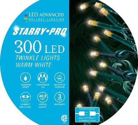 Item 855015 300 Starry Lights Micro Twinkling Warm White LED Lights Set