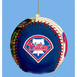 Item 100026 Philadelphia Phillies Logo Baseball With Field Photo Ornament