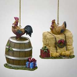 Item 100057 Rooster/Hen Ornament