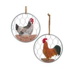 Item 100074 Chicken On Wire Ornament