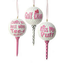 Item 100080 Lady Golf Ball & Tee With Saying Ornament