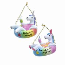 Item 100096 Unicorn On Floatie Ornament
