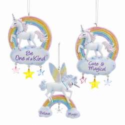Item 100125 Rainbow Unicorn/Pegasus Ornament
