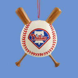 Item 100175 Philadelphia Phillies Baseball With Bats Ornament