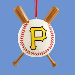 Item 100176 Pittsburgh Pirates Baseball With Bats Ornament