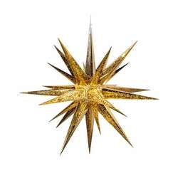 Item 100181 thumbnail Gold Crackle Lighted Moravian Star