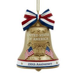 Item 100206 thumbnail America 250th Anniversary Liberty Bell Ornament