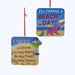 Item 100215 Beach Sign Ornament 