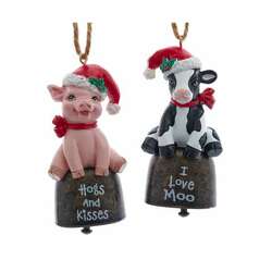 Item 100233 thumbnail Calf/Piglet Farm Bell Ornament
