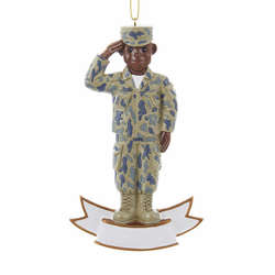 Item 100240 Personalizable African-American U.S. Army Soldier Ornament