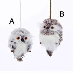 Item 100262 Silver & Gray/Brown Owl Ornament
