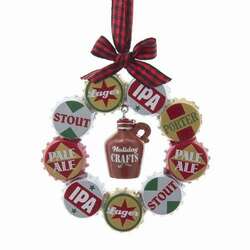 Item 100285 Beer Bottle Cap Wreath Ornament