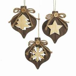 Item 100319 Tree/Snowflake/Star Onion Shape Plaque Ornament