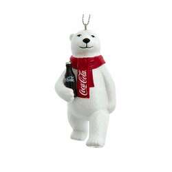Item 100326 Coke Polar Bear Holding Bottle Ornament