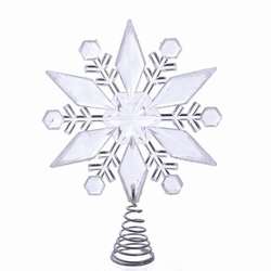 Item 100362 Frosted Edge Snowflake Tree Topper