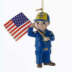 Item 100398 Cub Scout With Flag Ornament