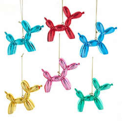 Item 100465 thumbnail Shiny Colorful Balloon Dog Ornament