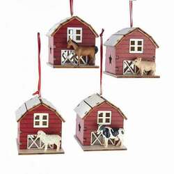 Item 100475 Barn With Animal Ornament