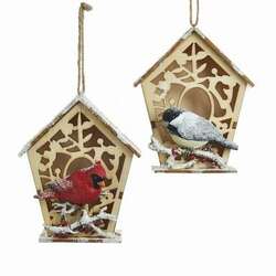 Item 100477 Cardinal/Chickadee Birdhouse Ornament