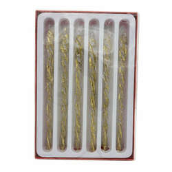 Item 100492 thumbnail 6 Piece Box Of Glass Twist Gold Icicle Ornaments