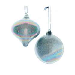 Item 100503 Glass Opalescent Glitter Ornament