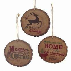 Item 100504 Wood Look Round Plaque With Saying Ornament